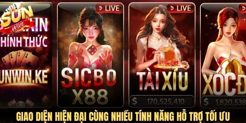 Giao diện hiện đại cùng nhiều tính năng hỗ trợ người chơi tối ưu